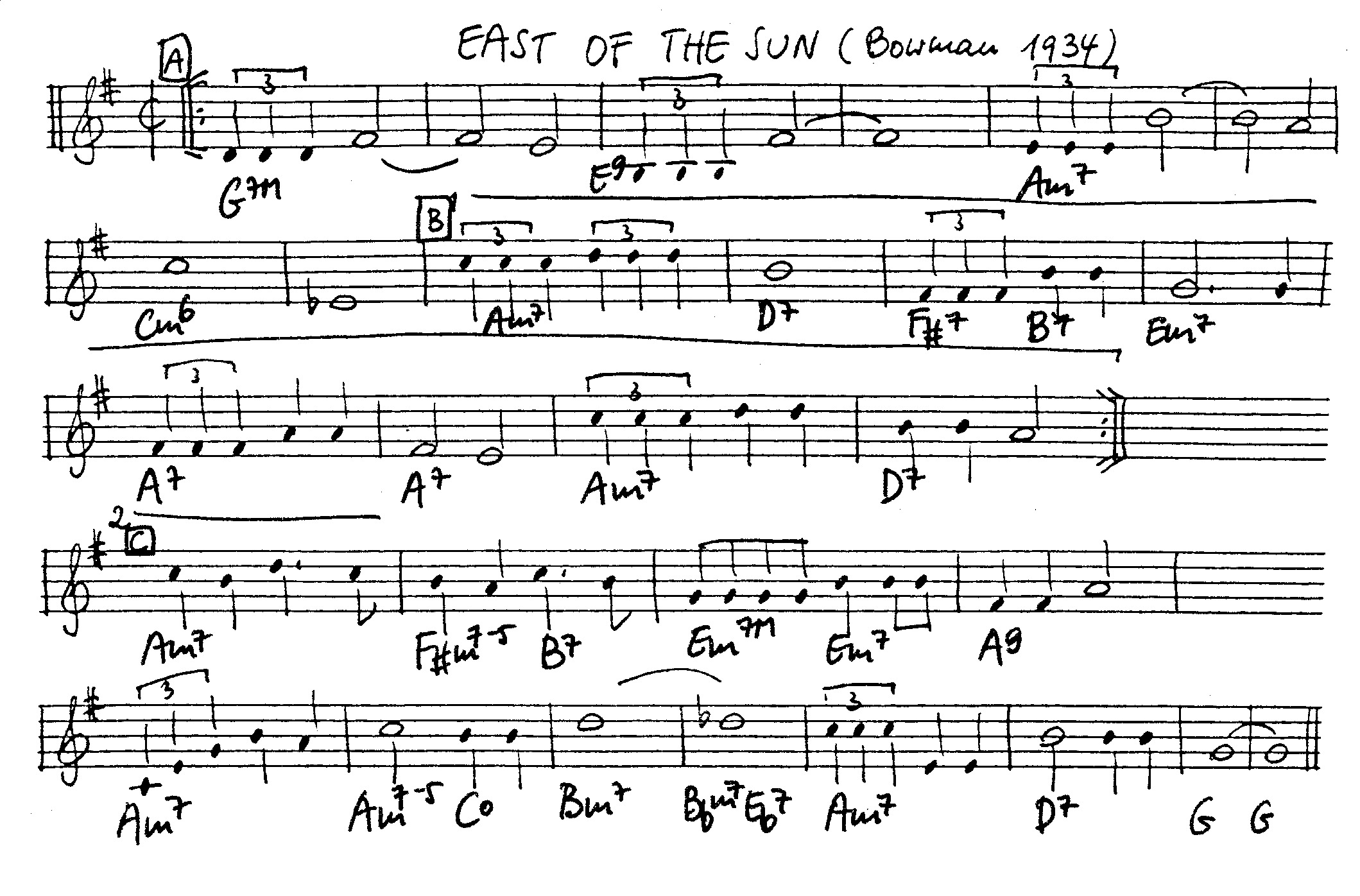 east of the sun leadsheet – book us for your next 20s or gatsby event